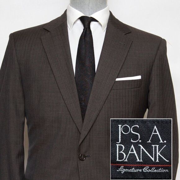 Jos A Bank Mens Suit 2 Piece Set Size 41L Jacket Blazer Pants Wool D040222 - Picture 11 of 16
